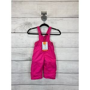 Cat & Jack Baby Girls Pink Fleece Lined Snow Bib Coveralls Size 18M